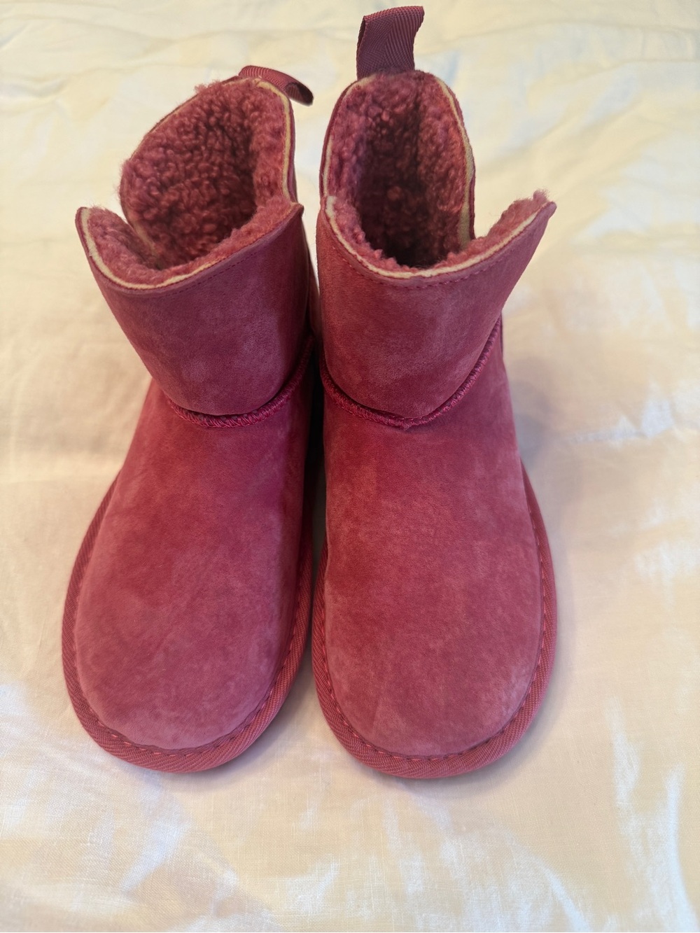 Lands end pink Plush Suede Lined Ankle Boots - size 12M